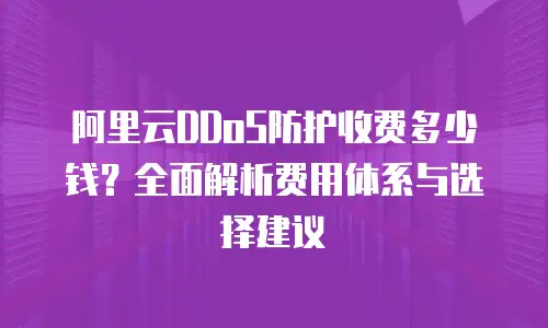 阿里云DDoS防护收费多少钱？全面解析费用体系与选择建议