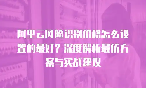 阿里云风险识别价格怎么设置的最好？深度解析最优方案与实战建议