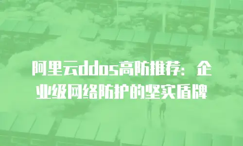 阿里云ddos高防推荐：企业级网络防护的坚实盾牌