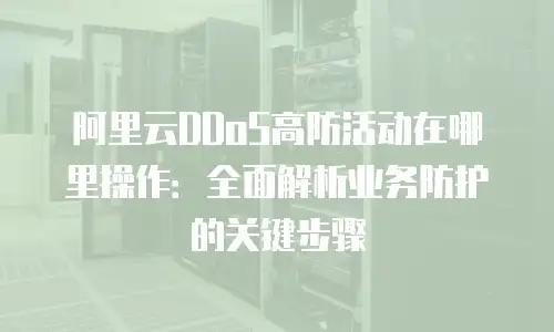 阿里云DDoS高防活动在哪里操作：全面解析业务防护的关键步骤
