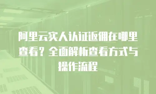阿里云实人认证返佣在哪里查看？全面解析查看方式与操作流程