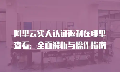 阿里云实人认证返利在哪里查看：全面解析与操作指南