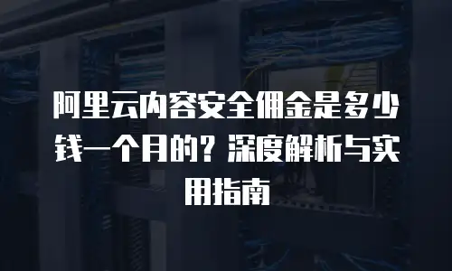 阿里云内容安全佣金是多少钱一个月的？深度解析与实用指南