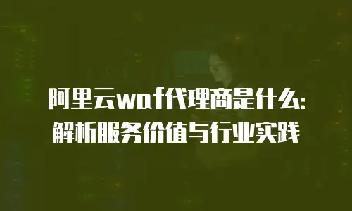 阿里云waf代理商是什么：解析服务价值与行业实践
