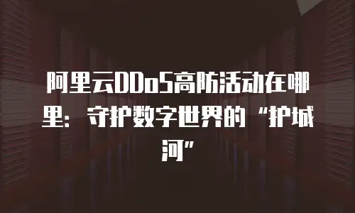 阿里云DDoS高防活动在哪里：守护数字世界的“护城河”