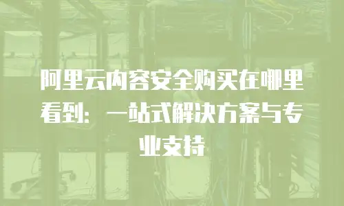阿里云内容安全购买在哪里看到：一站式解决方案与专业支持