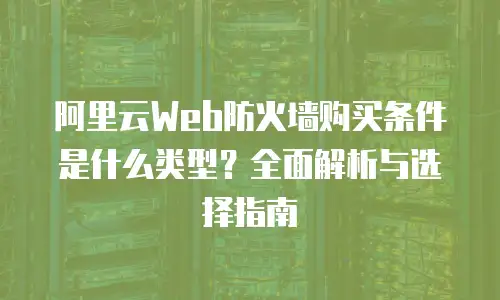 阿里云Web防火墙购买条件是什么类型？全面解析与选择指南