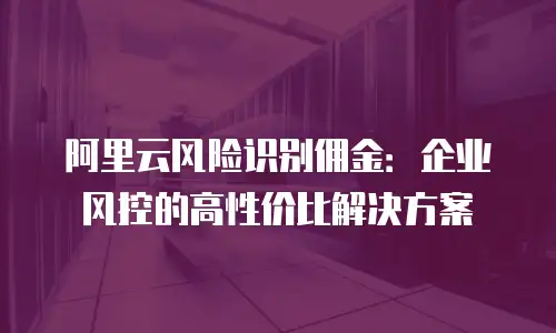 阿里云风险识别佣金：企业风控的高性价比解决方案