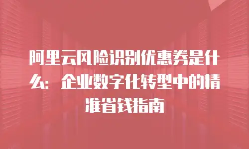 阿里云风险识别优惠券是什么：企业数字化转型中的精准省钱指南