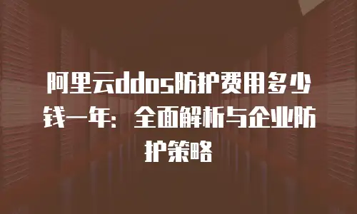 阿里云ddos防护费用多少钱一年：全面解析与企业防护策略