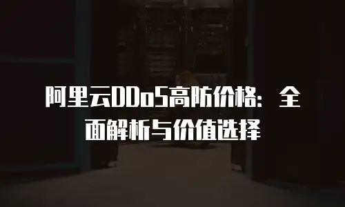 阿里云DDoS高防价格：全面解析与价值选择