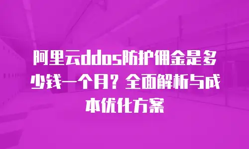 阿里云ddos防护佣金是多少钱一个月？全面解析与成本优化方案