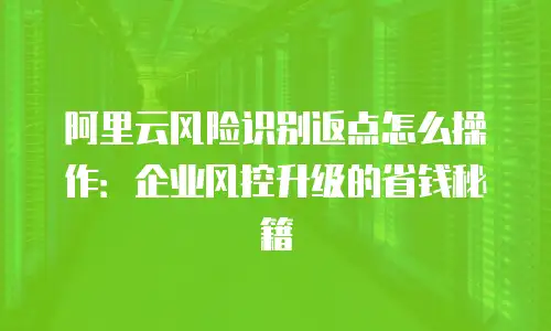 阿里云风险识别返点怎么操作：企业风控升级的省钱秘籍