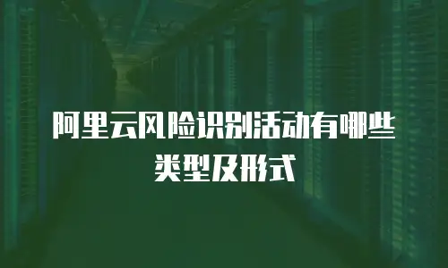 阿里云风险识别活动有哪些类型及形式