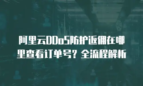 阿里云DDoS防护返佣在哪里查看订单号？全流程解析