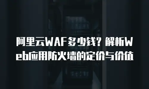阿里云WAF多少钱？解析Web应用防火墙的定价与价值