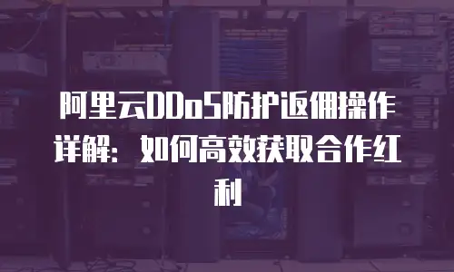 阿里云DDoS防护返佣操作详解：如何高效获取合作红利