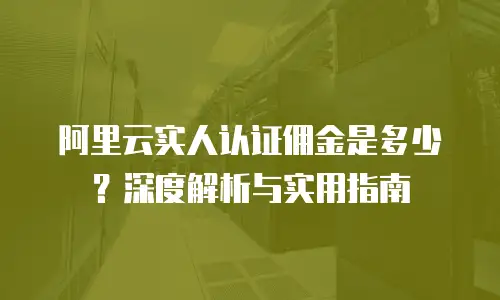 阿里云实人认证佣金是多少？深度解析与实用指南