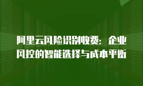 阿里云风险识别收费：企业风控的智能选择与成本平衡
