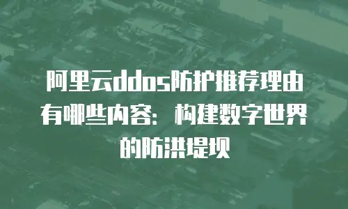 阿里云ddos防护推荐理由有哪些内容：构建数字世界的防洪堤坝