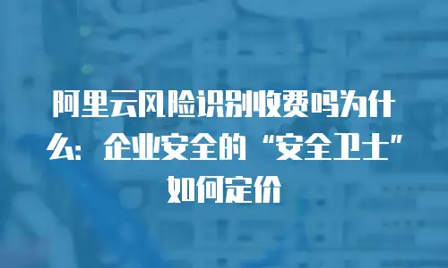 阿里云风险识别收费吗为什么：企业安全的“安全卫士”如何定价