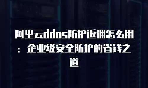 阿里云ddos防护返佣怎么用：企业级安全防护的省钱之道