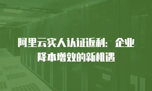 阿里云实人认证返利：企业降本增效的新机遇