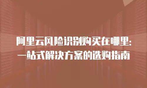 阿里云风险识别购买在哪里：一站式解决方案的选购指南