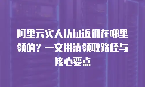 阿里云实人认证返佣在哪里领的？一文讲清领取路径与核心要点