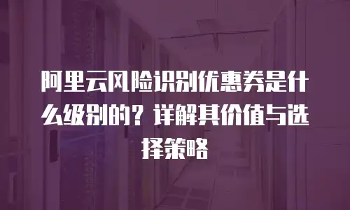 阿里云风险识别优惠券是什么级别的？详解其价值与选择策略