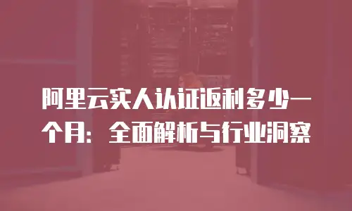 阿里云实人认证返利多少一个月：全面解析与行业洞察