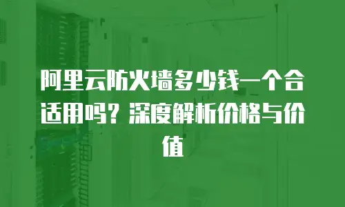 阿里云防火墙多少钱一个合适用吗？深度解析价格与价值