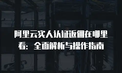阿里云实人认证返佣在哪里看：全面解析与操作指南