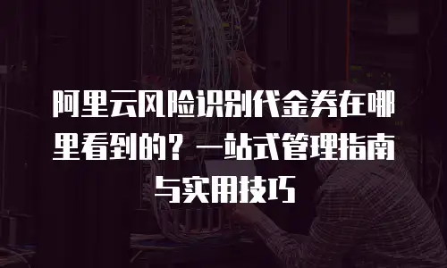 阿里云风险识别代金券在哪里看到的？一站式管理指南与实用技巧