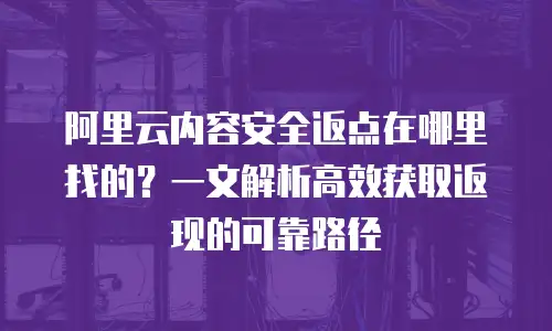 阿里云内容安全返点在哪里找的？一文解析高效获取返现的可靠路径