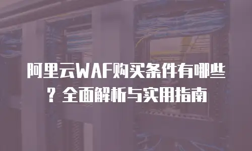 阿里云WAF购买条件有哪些？全面解析与实用指南