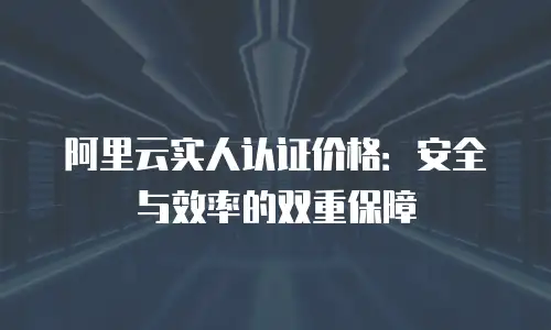 阿里云实人认证价格：安全与效率的双重保障