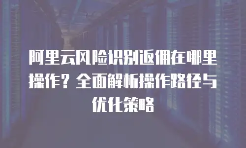 阿里云风险识别返佣在哪里操作？全面解析操作路径与优化策略