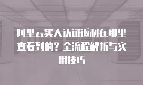 阿里云实人认证返利在哪里查看到的？全流程解析与实用技巧