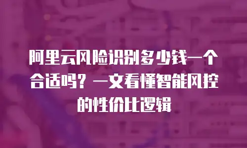 阿里云风险识别多少钱一个合适吗？一文看懂智能风控的性价比逻辑
