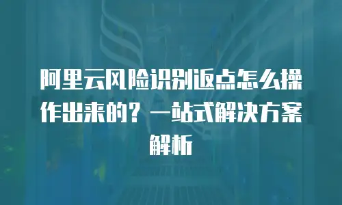 阿里云风险识别返点怎么操作出来的？一站式解决方案解析