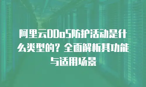阿里云DDoS防护活动是什么类型的？全面解析其功能与适用场景