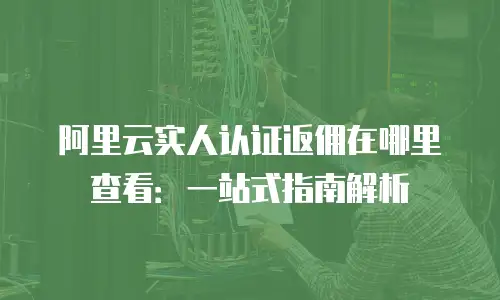 阿里云实人认证返佣在哪里查看：一站式指南解析