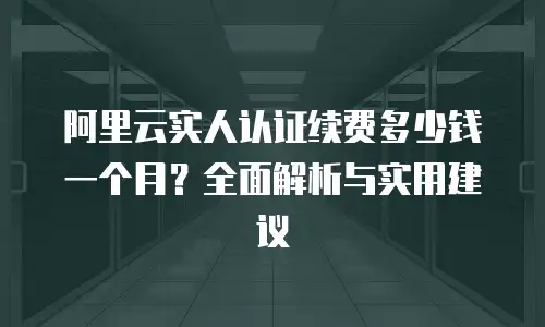 阿里云实人认证续费多少钱一个月？全面解析与实用建议