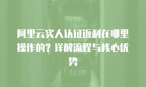阿里云实人认证返利在哪里操作的？详解流程与核心优势