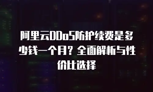 阿里云DDoS防护续费是多少钱一个月？全面解析与性价比选择