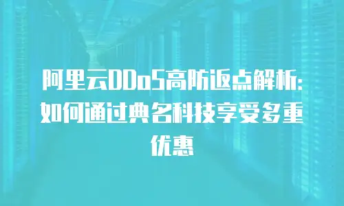 阿里云DDoS高防返点解析：如何通过典名科技享受多重优惠