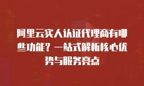 阿里云实人认证代理商有哪些功能？一站式解析核心优势与服务亮点