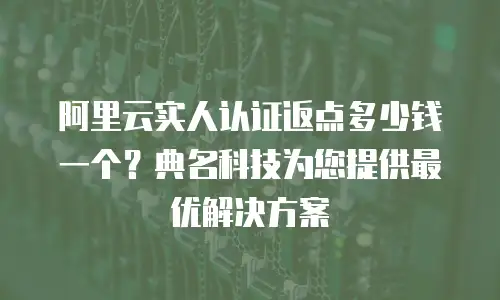 阿里云实人认证返点多少钱一个？典名科技为您提供最优解决方案