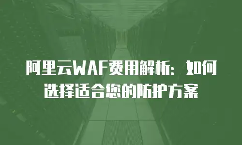 阿里云WAF费用解析：如何选择适合您的防护方案